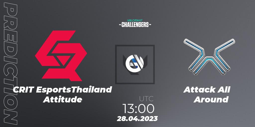 CRIT EsportsThailand Attitude - Attack All Around: Maç tahminleri. 28.04.2023 at 13:00, VALORANT, VALORANT Challengers 2023: Thailand Split 2 - Regular Season