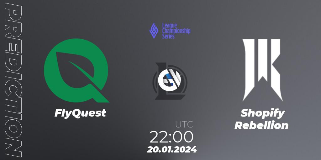 FlyQuest - Shopify Rebellion: Maç tahminleri. 20.01.2024 at 22:00, LoL, LCS Spring 2024 - Group Stage