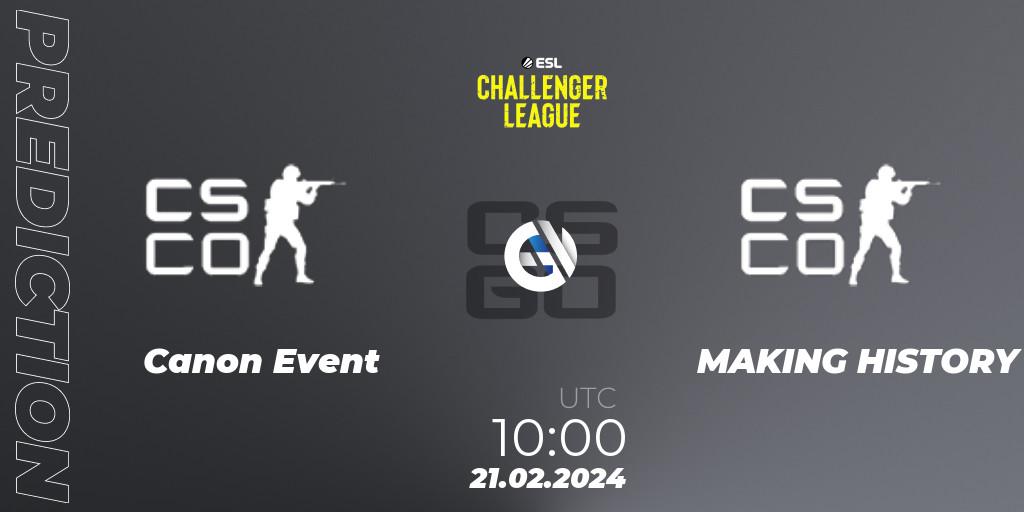 Canon Event - MAKING HISTORY: Maç tahminleri. 27.02.2024 at 09:00, Counter-Strike (CS2), ESL Challenger League Season 47: Oceania