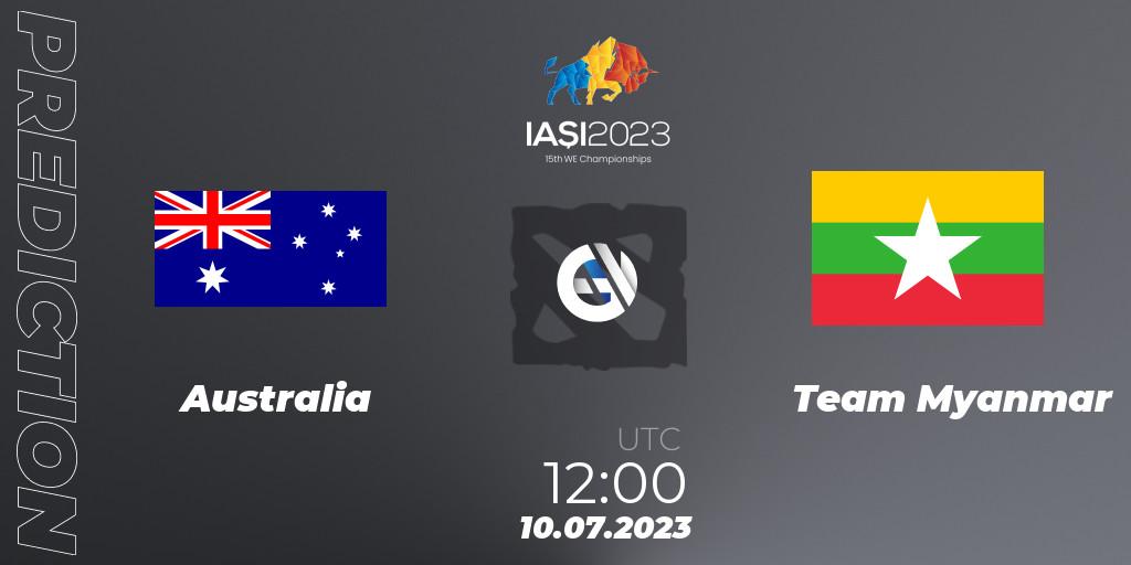 Australia - Team Myanmar: Maç tahminleri. 10.07.2023 at 13:00, Dota 2, Gamers8 IESF Asian Championship 2023