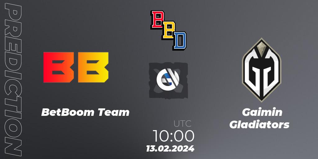 BetBoom Team - Gaimin Gladiators: Maç tahminleri. 13.02.2024 at 10:00, Dota 2, BetBoom Dacha Dubai 2024