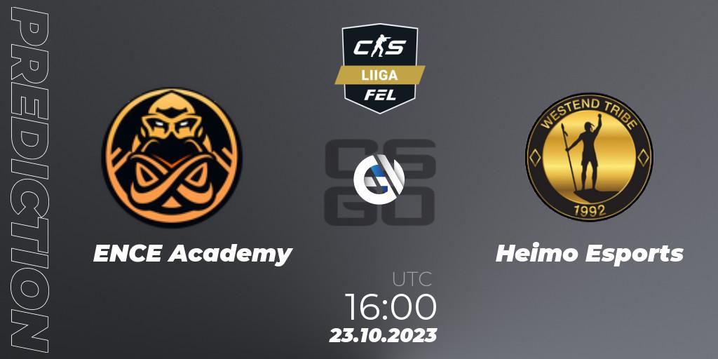 ENCE Academy - Heimo Esports: Maç tahminleri. 23.10.2023 at 16:00, Counter-Strike (CS2), Finnish Esports League Season 11