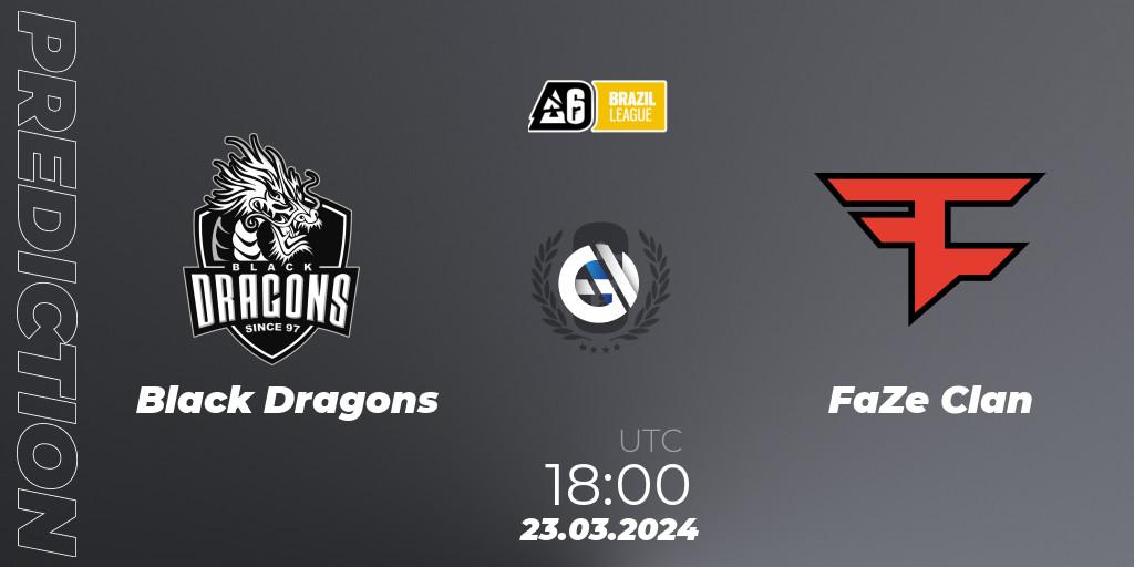 Black Dragons - FaZe Clan: Maç tahminleri. 23.03.24, Rainbow Six, Brazil League 2024 - Stage 1