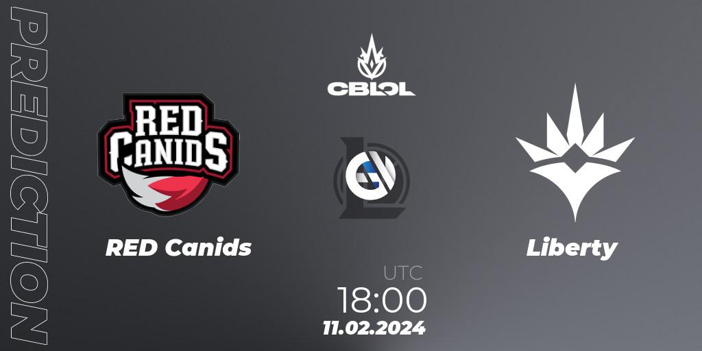 RED Canids - Liberty: Maç tahminleri. 11.02.2024 at 18:00, LoL, CBLOL Split 1 2024 - Group Stage