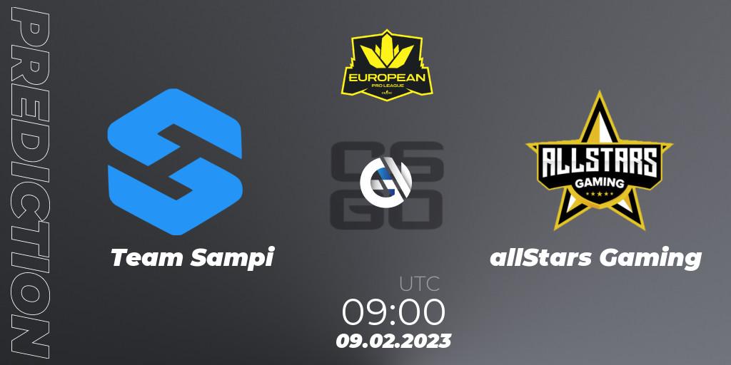 Team Sampi - allStars Gaming: Maç tahminleri. 09.02.23, CS2 (CS:GO), European Pro League Season 6: Division 2
