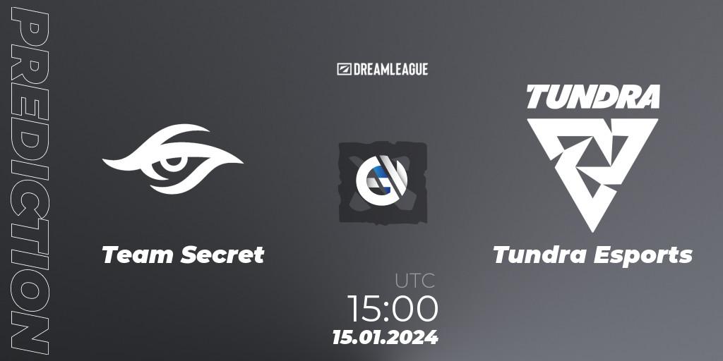 Team Secret - Tundra Esports: Maç tahminleri. 15.01.24, Dota 2, DreamLeague Season 22: Western Europe Closed Qualifier