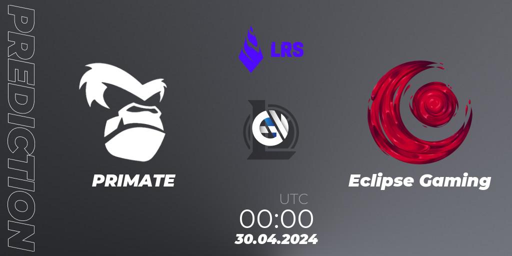 PRIMATE - Eclipse Gaming: Maç tahminleri. 30.04.2024 at 00:00, LoL, Liga Regional Sur 2024