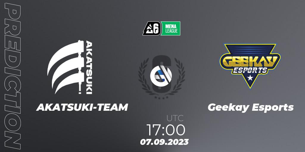 AKATSUKI-TEAM - Geekay Esports: Maç tahminleri. 07.09.2023 at 17:00, Rainbow Six, MENA League 2023 - Stage 2