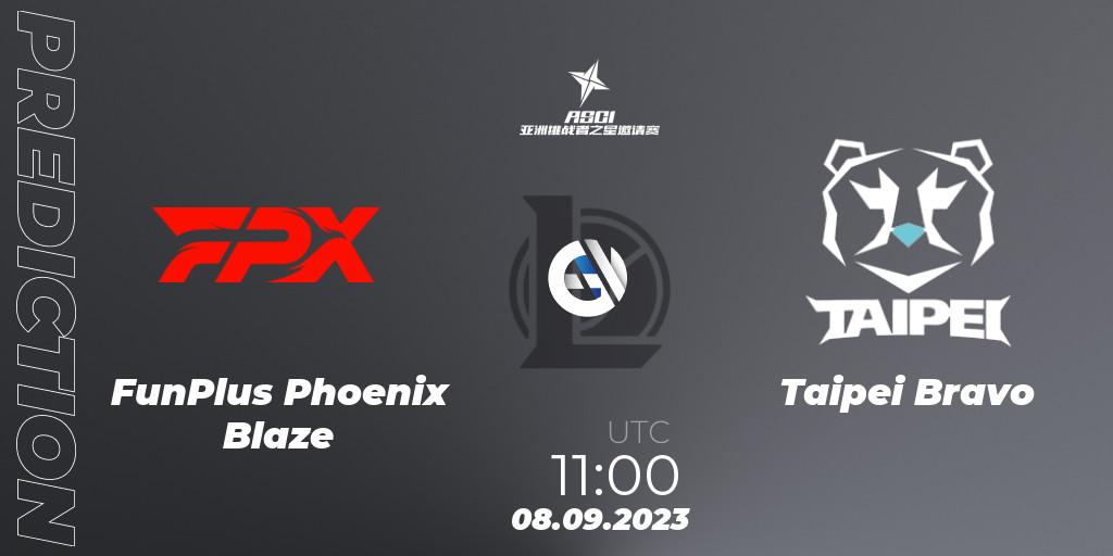 FunPlus Phoenix Blaze - Taipei Bravo: Maç tahminleri. 08.09.2023 at 11:00, LoL, Asia Star Challengers Invitational 2023