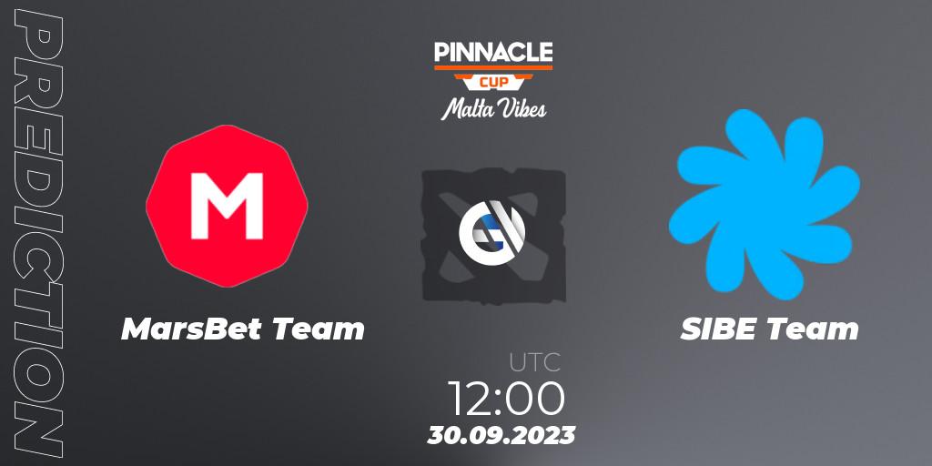 MarsBet Team - SIBE Team: Maç tahminleri. 30.09.2023 at 12:00, Dota 2, Pinnacle Cup: Malta Vibes #4
