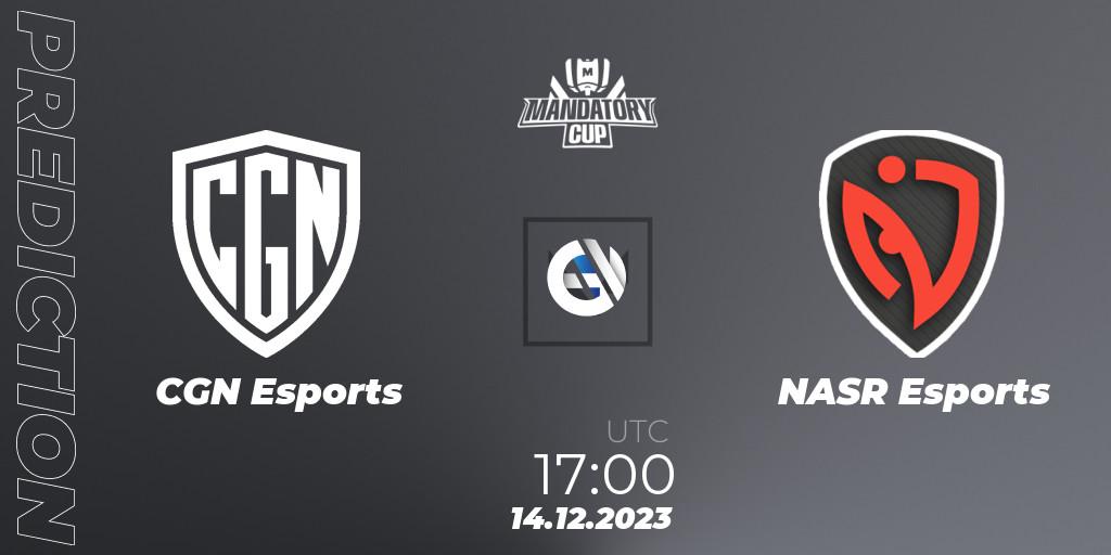 CGN Esports - NASR Esports: Maç tahminleri. 14.12.23, VALORANT, Mandatory Cup #3