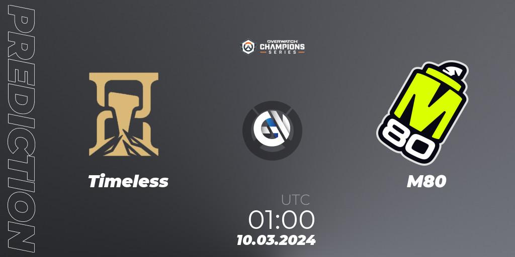 Timeless - M80: Maç tahminleri. 10.03.2024 at 01:00, Overwatch, Overwatch Champions Series 2024 - North America Stage 1 Group Stage