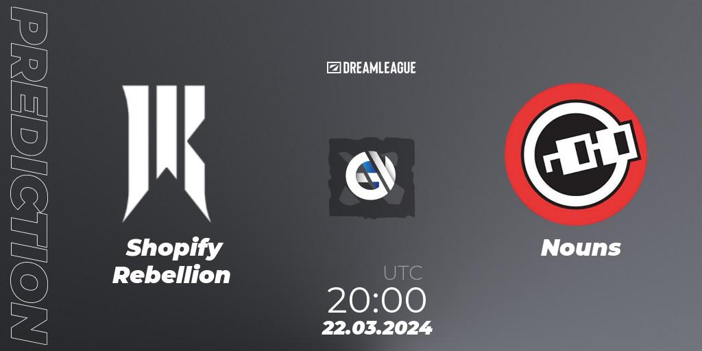 Shopify Rebellion - Nouns: Maç tahminleri. 22.03.24, Dota 2, DreamLeague Season 23: North America Closed Qualifier
