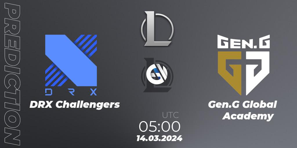 DRX Challengers - Gen.G Global Academy: Maç tahminleri. 14.03.24, LoL, LCK Challengers League 2024 Spring - Group Stage