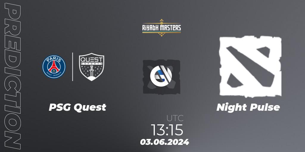 PSG Quest - Night Pulse: Maç tahminleri. 03.06.2024 at 13:15, Dota 2, Riyadh Masters 2024: MENA Closed Qualifier
