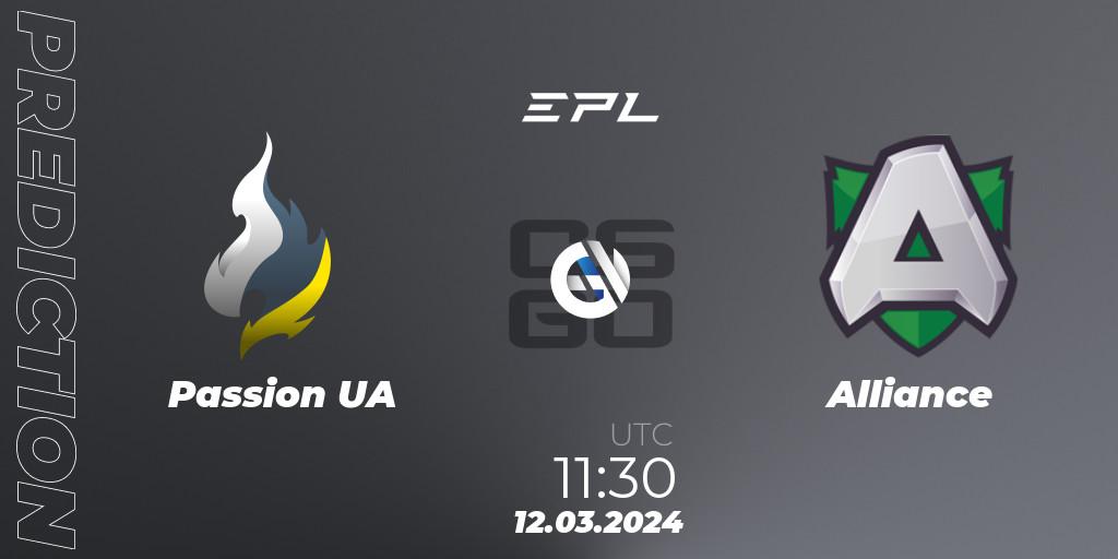 Passion UA - Alliance: Maç tahminleri. 12.03.24, CS2 (CS:GO), European Pro League Season 14