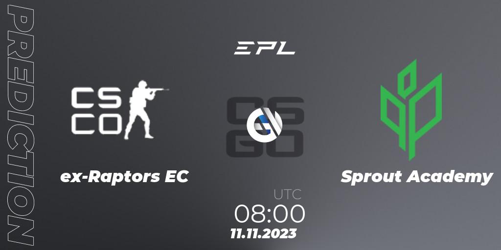 ex-Raptors EC - Sprout Academy: Maç tahminleri. 11.11.2023 at 09:00, Counter-Strike (CS2), European Pro League Season 12: Division 2