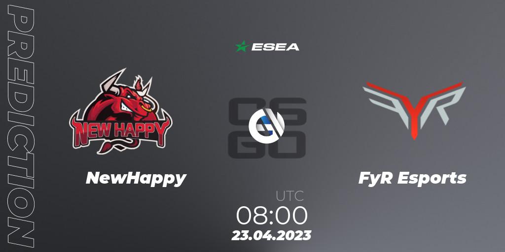 NewHappy - FyR Esports: Maç tahminleri. 23.04.2023 at 08:00, Counter-Strike (CS2), ESEA Cash Cup: Asia - Spring 2023 #3