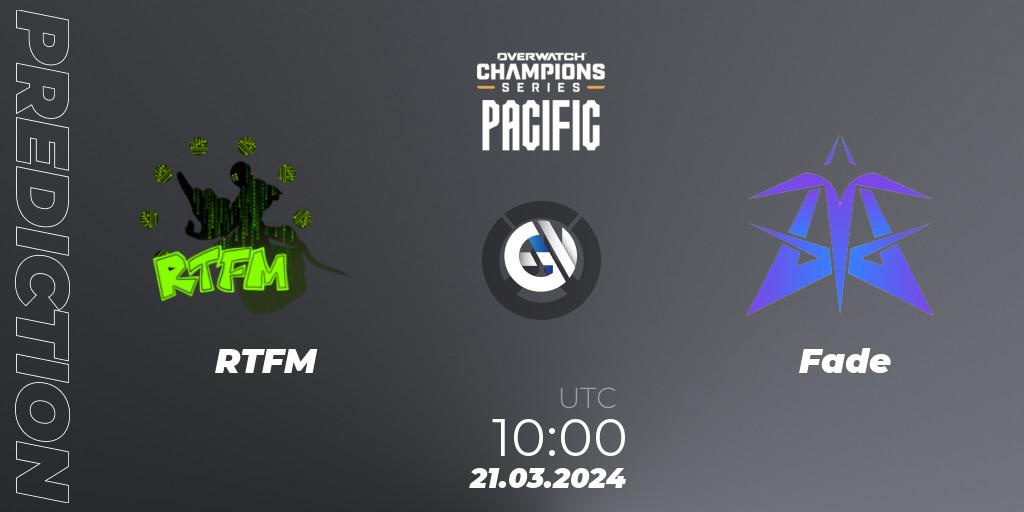 RTFM - Fade: Maç tahminleri. 21.03.2024 at 10:00, Overwatch, Overwatch Champions Series 2024 - Stage 1 Pacific