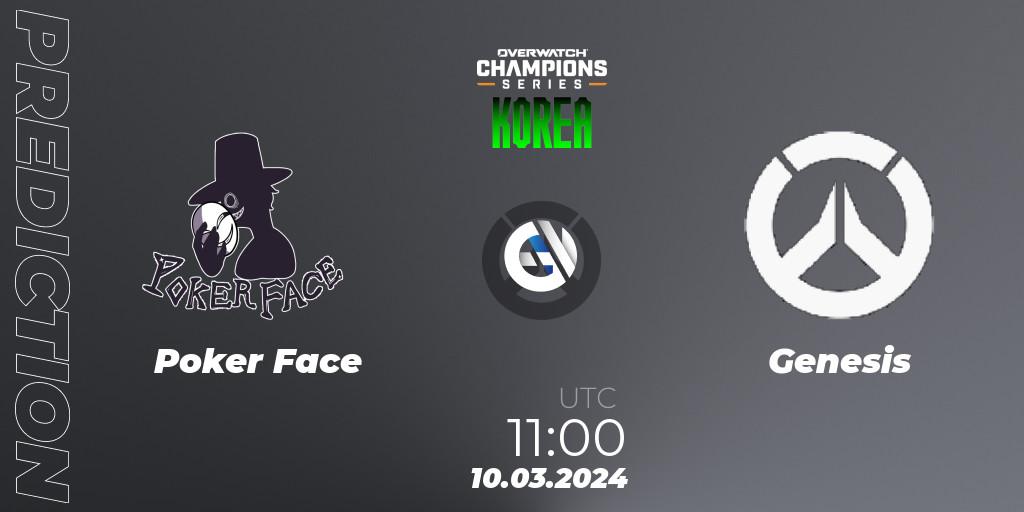 Poker Face - Genesis: Maç tahminleri. 10.03.2024 at 11:00, Overwatch, Overwatch Champions Series 2024 - Stage 1 Korea