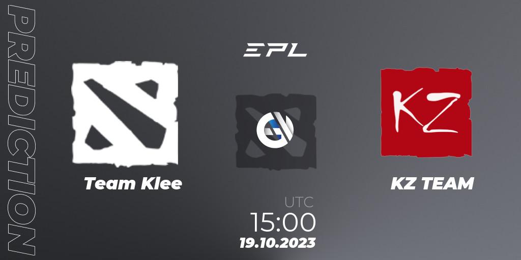Team Klee - KZ TEAM: Maç tahminleri. 19.10.2023 at 15:00, Dota 2, European Pro League Season 13