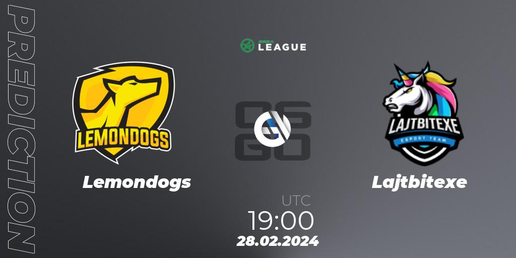 Lemondogs - Lajtbitexe: Maç tahminleri. 28.02.2024 at 19:00, Counter-Strike (CS2), ESEA Season 48: Advanced Division - Europe