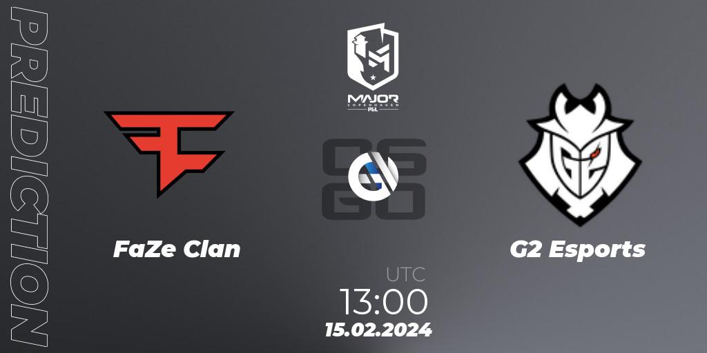 FaZe Clan - G2 Esports: Maç tahminleri. 15.02.24, CS2 (CS:GO), PGL CS2 Major Copenhagen 2024 Europe RMR