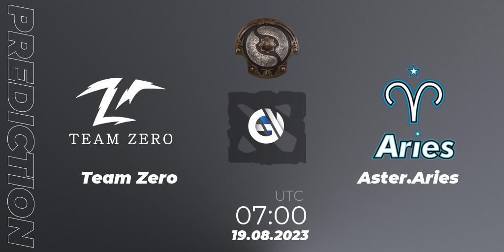 Team Zero - Aster.Aries: Maç tahminleri. 19.08.23, Dota 2, The International 2023 - China Qualifier