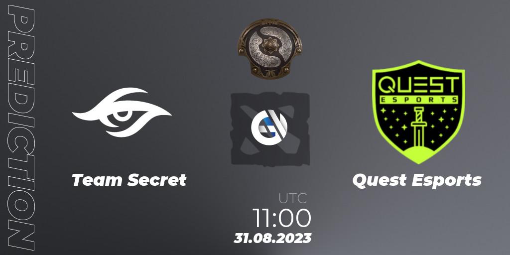 Team Secret - PSG Quest: Maç tahminleri. 31.08.2023 at 11:00, Dota 2, The International 2023 - Western Europe Qualifier