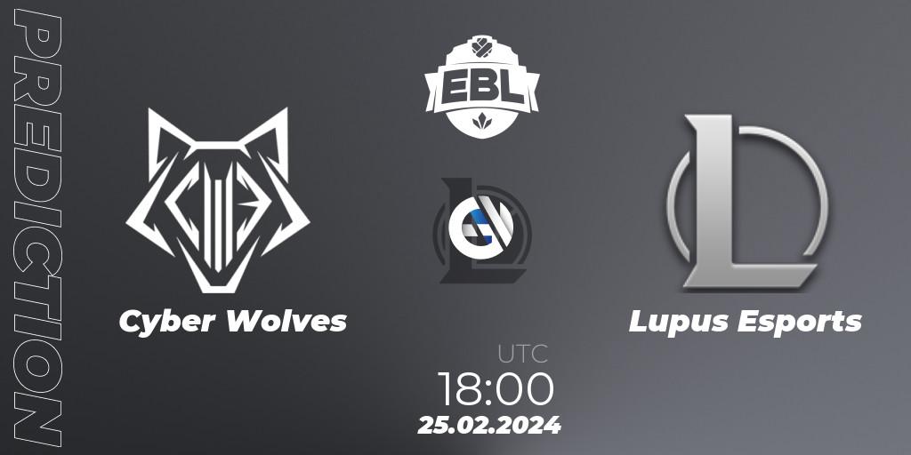 Cyber Wolves - Lupus Esports: Maç tahminleri. 25.02.24, LoL, Esports Balkan League Season 14
