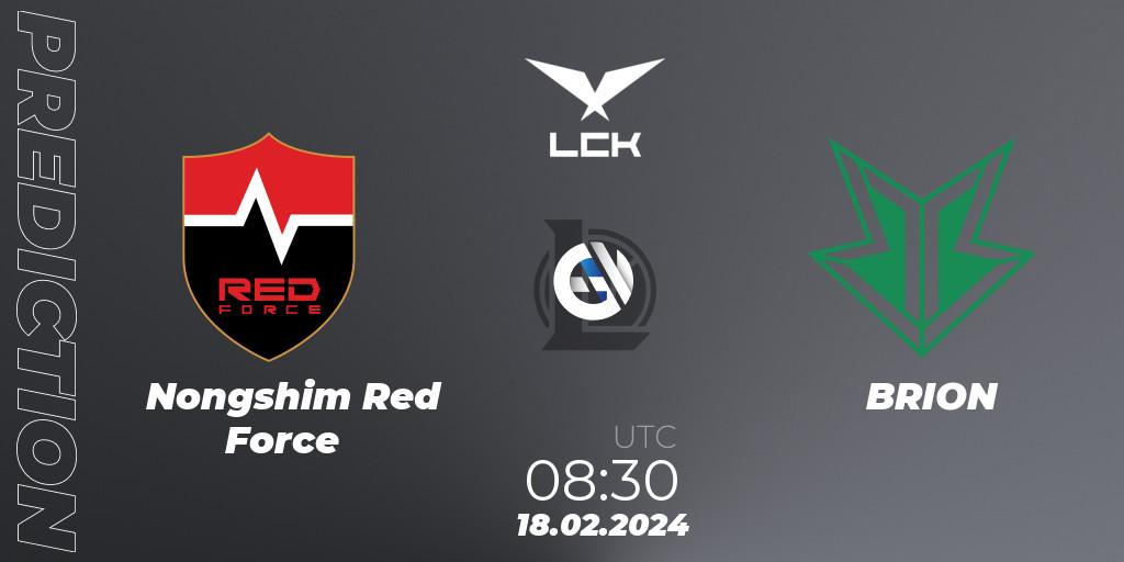 Nongshim Red Force - BRION: Maç tahminleri. 18.02.24, LoL, LCK Spring 2024 - Group Stage