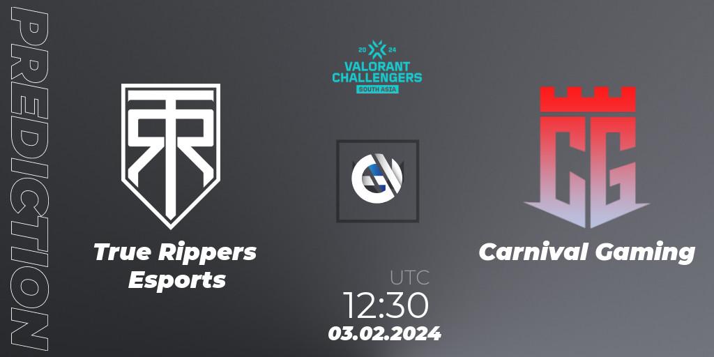 True Rippers Esports - Carnival Gaming: Maç tahminleri. 03.02.2024 at 13:00, VALORANT, VALORANT Challengers 2024: South Asia Split 1 - Cup 1