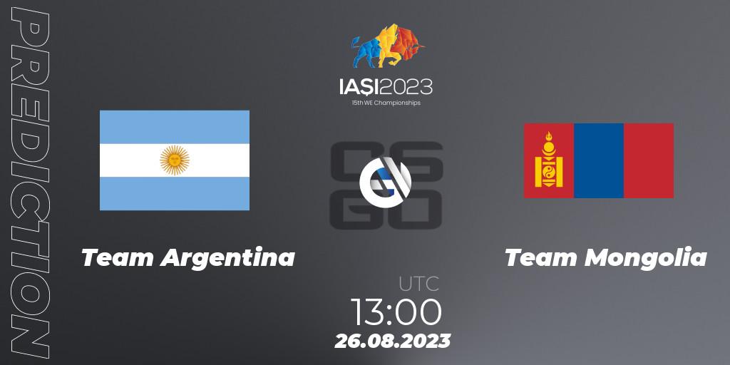 Team Argentina - Team Mongolia: Maç tahminleri. 26.08.23, CS2 (CS:GO), IESF World Esports Championship 2023