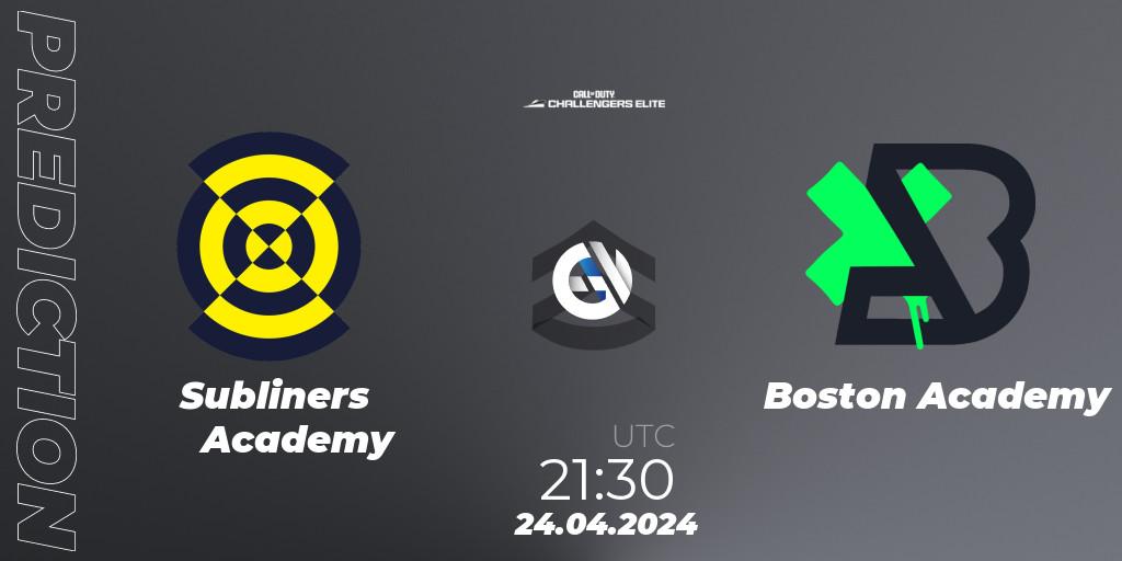 Subliners Academy - Boston Academy: Maç tahminleri. 24.04.2024 at 22:00, Call of Duty, Call of Duty Challengers 2024 - Elite 2: NA