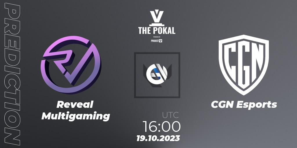 Reveal Multigaming - CGN Esports: Maç tahminleri. 19.10.2023 at 16:00, VALORANT, PROJECT V 2023: THE POKAL