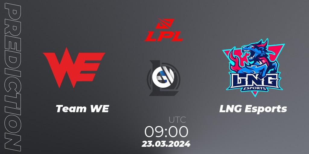 Team WE - LNG Esports: Maç tahminleri. 23.03.24, LoL, LPL Spring 2024 - Group Stage