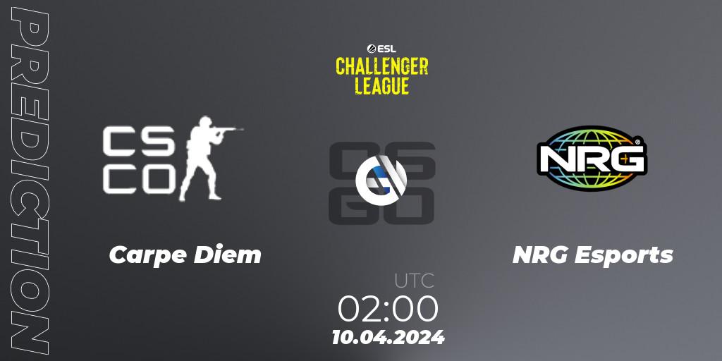 Carpe Diem - NRG Esports: Maç tahminleri. 10.04.24, CS2 (CS:GO), ESL Challenger League Season 47: North America