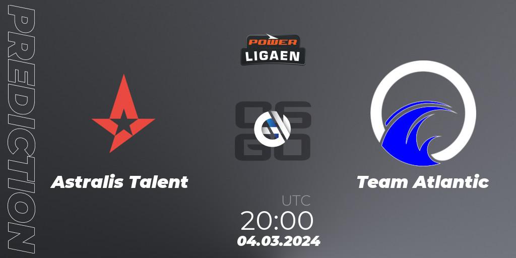 Astralis Talent - Team Atlantic: Maç tahminleri. 06.03.2024 at 20:00, Counter-Strike (CS2), Dust2.dk Ligaen Season 25