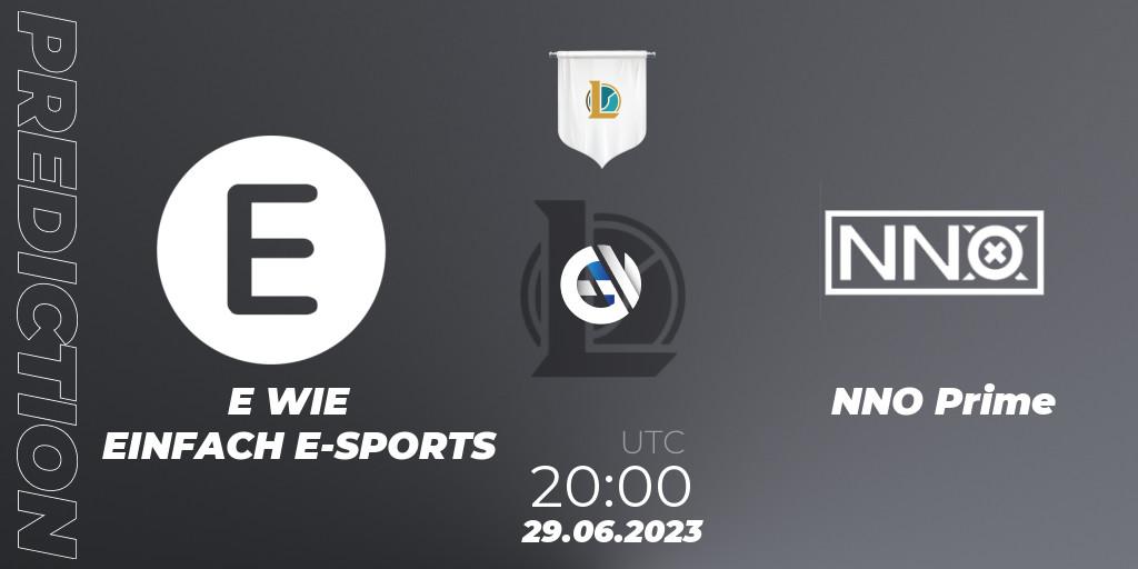 E WIE EINFACH E-SPORTS - NNO Prime: Maç tahminleri. 29.06.2023 at 20:00, LoL, Prime League Summer 2023 - Group Stage