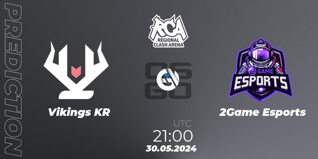 Vikings KR - 2Game Esports: Maç tahminleri. 30.05.2024 at 22:00, Counter-Strike (CS2), Regional Clash Arena South America: Closed Qualifier