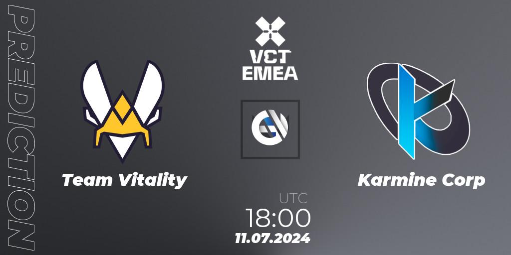 Team Vitality - Karmine Corp: Maç tahminleri. 11.07.2024 at 19:00, VALORANT, VALORANT Champions Tour 2024: EMEA League - Stage 2 - Group Stage