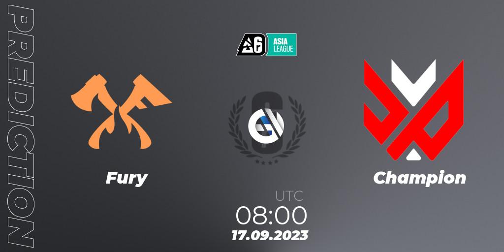 Fury - Champion: Maç tahminleri. 17.09.2023 at 08:00, Rainbow Six, SEA League 2023 - Stage 2