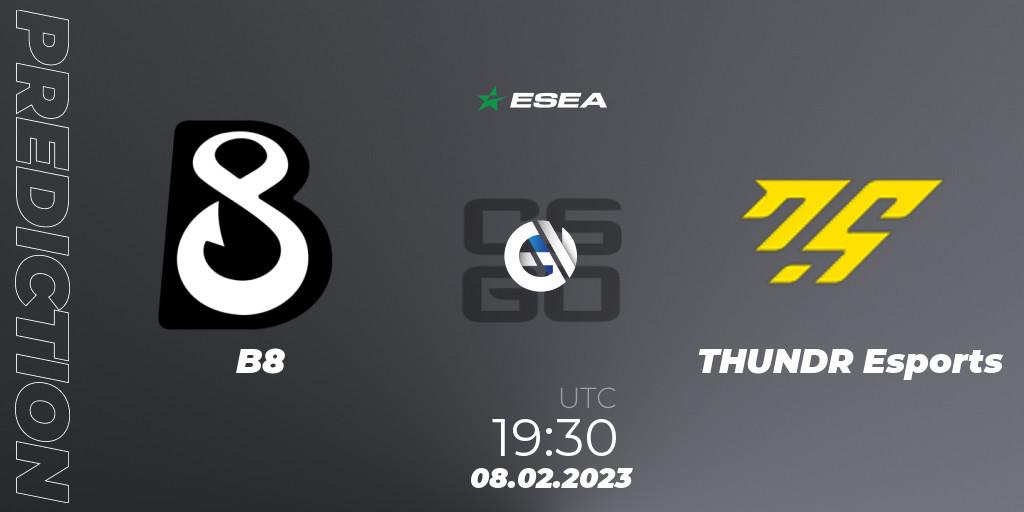 B8 - THUNDR Esports: Maç tahminleri. 09.02.23, CS2 (CS:GO), ESEA Season 44: Advanced Division - Europe