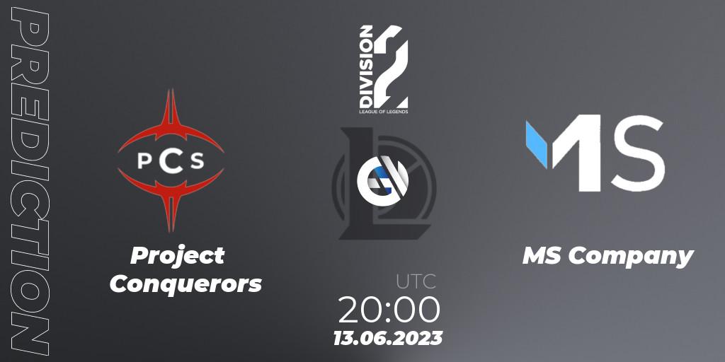 Project Conquerors - MS Company: Maç tahminleri. 13.06.23, LoL, LFL Division 2 Summer 2023 - Group Stage