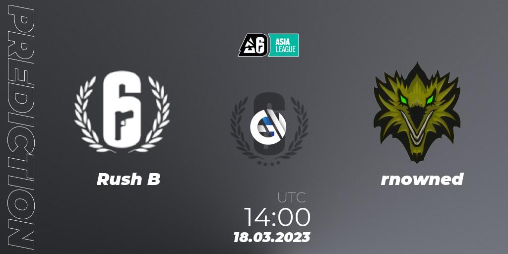 Rush B - rnowned: Maç tahminleri. 18.03.2023 at 14:00, Rainbow Six, South Asia League 2023 - Stage 1