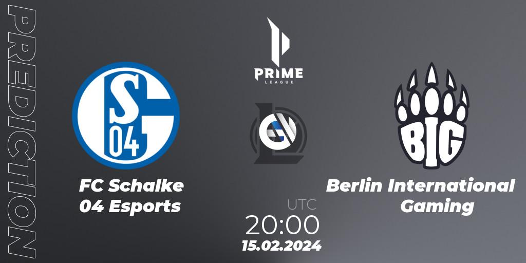 FC Schalke 04 Esports - Berlin International Gaming: Maç tahminleri. 15.02.24, LoL, Prime League Spring 2024 - Group Stage