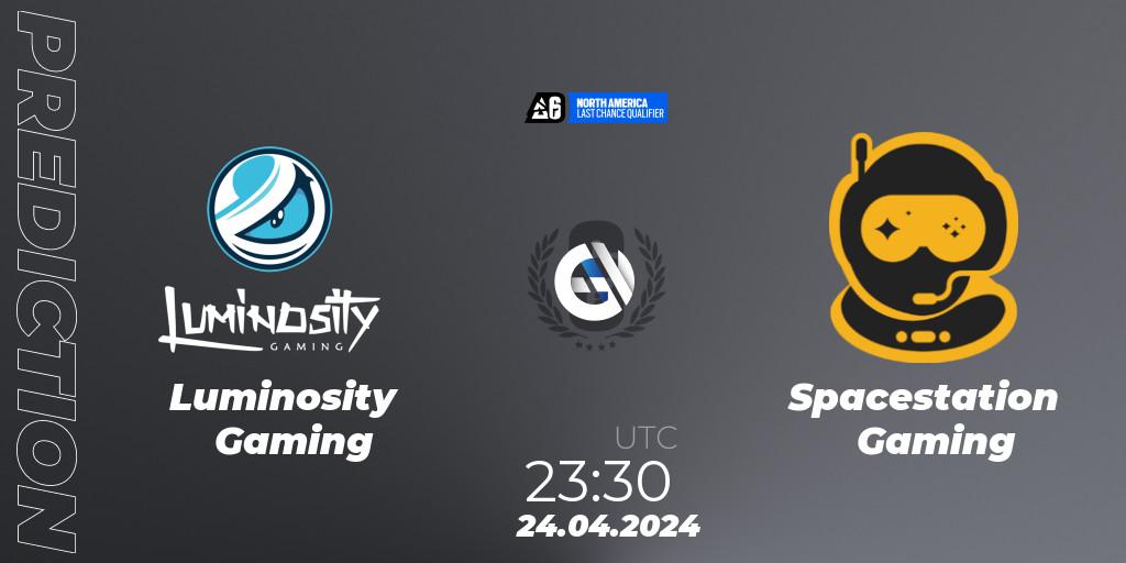Luminosity Gaming - Spacestation Gaming: Maç tahminleri. 24.04.2024 at 23:30, Rainbow Six, North America League 2024 - Stage 1: Last Chance Qualifier