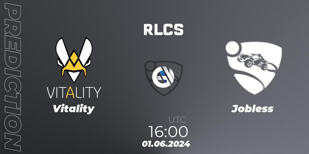 Vitality - Jobless: Maç tahminleri. 01.06.2024 at 16:00, Rocket League, RLCS 2024 - Major 2: EU Open Qualifier 6