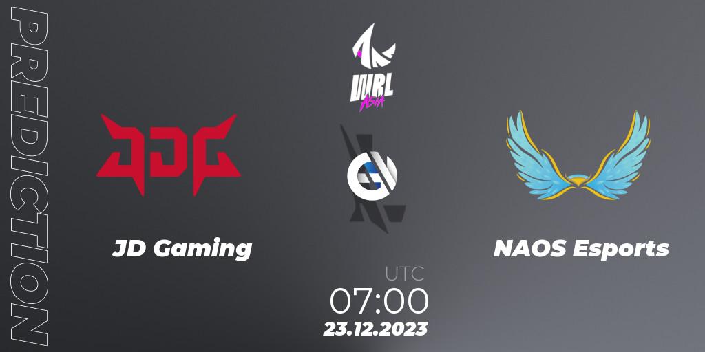 JD Gaming - NAOS Esports: Maç tahminleri. 23.12.2023 at 09:00, Wild Rift, WRL Asia 2023 - Season 2 - Regular Season