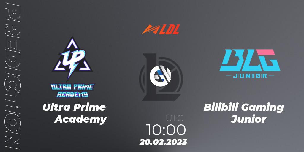 Ultra Prime Academy - Bilibili Gaming Junior: Maç tahminleri. 20.02.2023 at 12:00, LoL, LDL 2023 - Regular Season